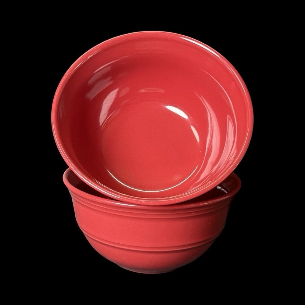 Mainstay Stoneware Red Cereal Soup Bowls Microwave Dishwasher Safe‎ Lot of 2